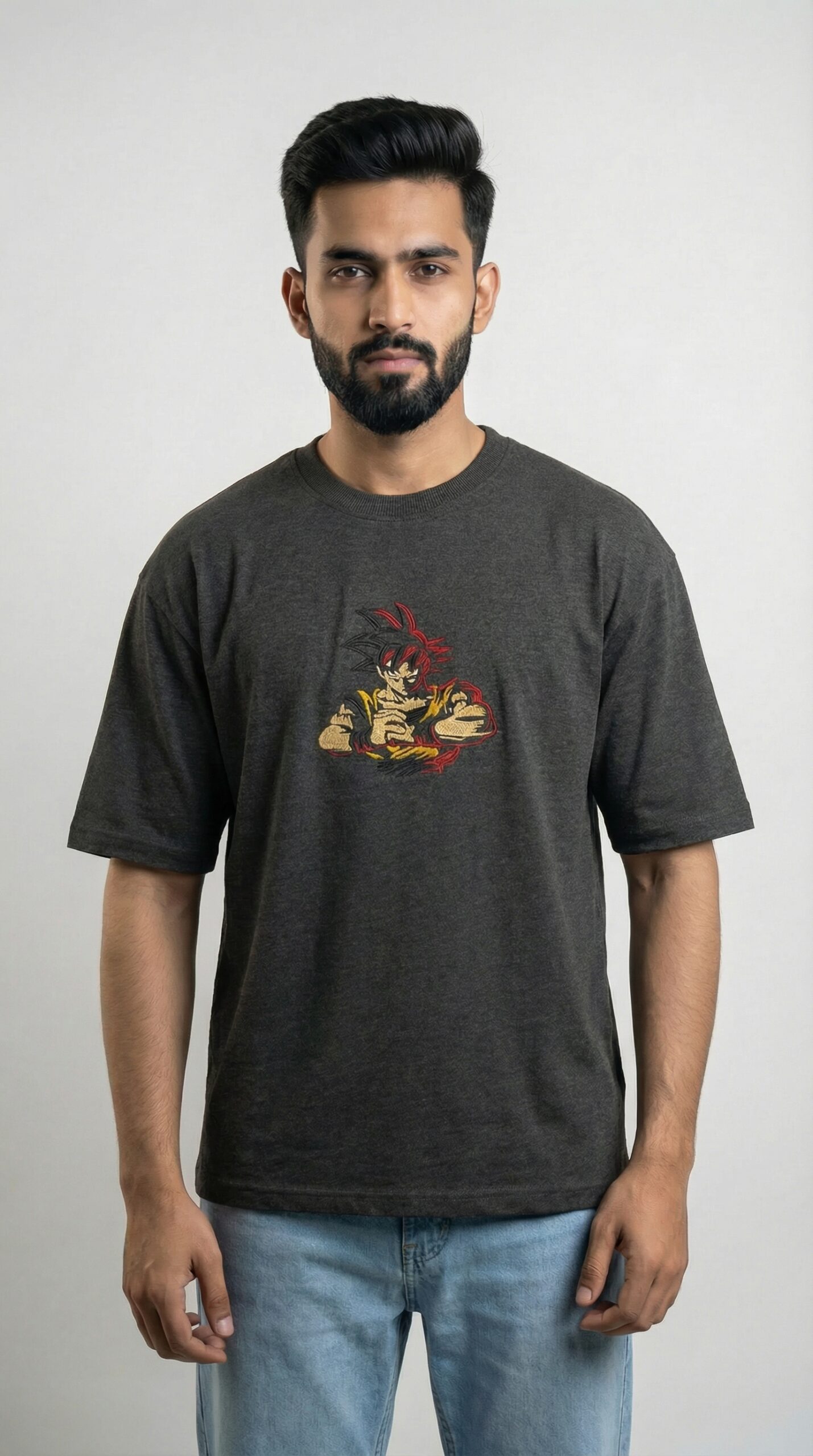 Derin Flex Anime Gray T-Shirt - Image 5