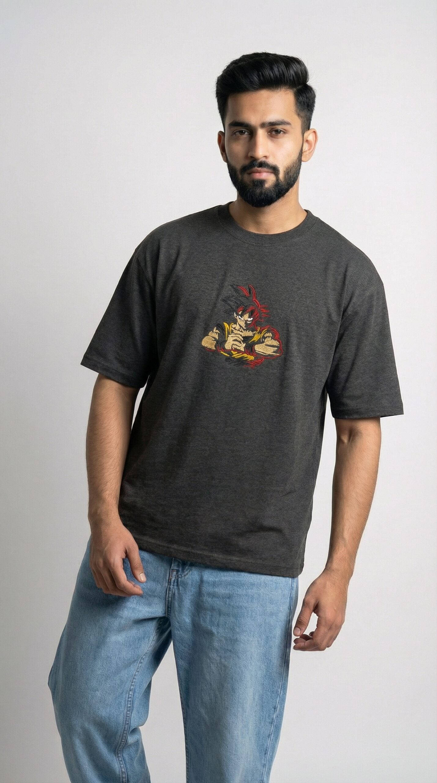 Derin Flex Anime Gray T-Shirt - Image 3