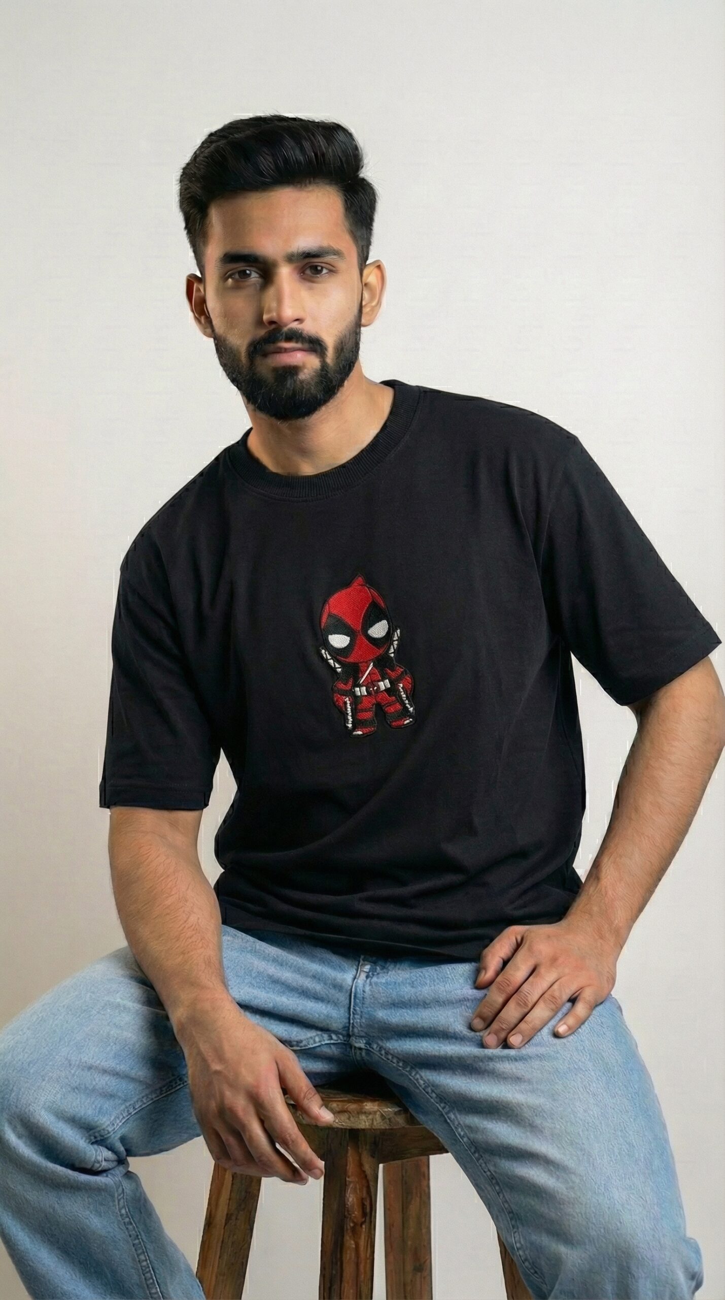Derin Flex Comic Character Black T-Shirt - Image 2