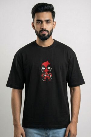 Derin Flex Comic Character Black T-Shirt