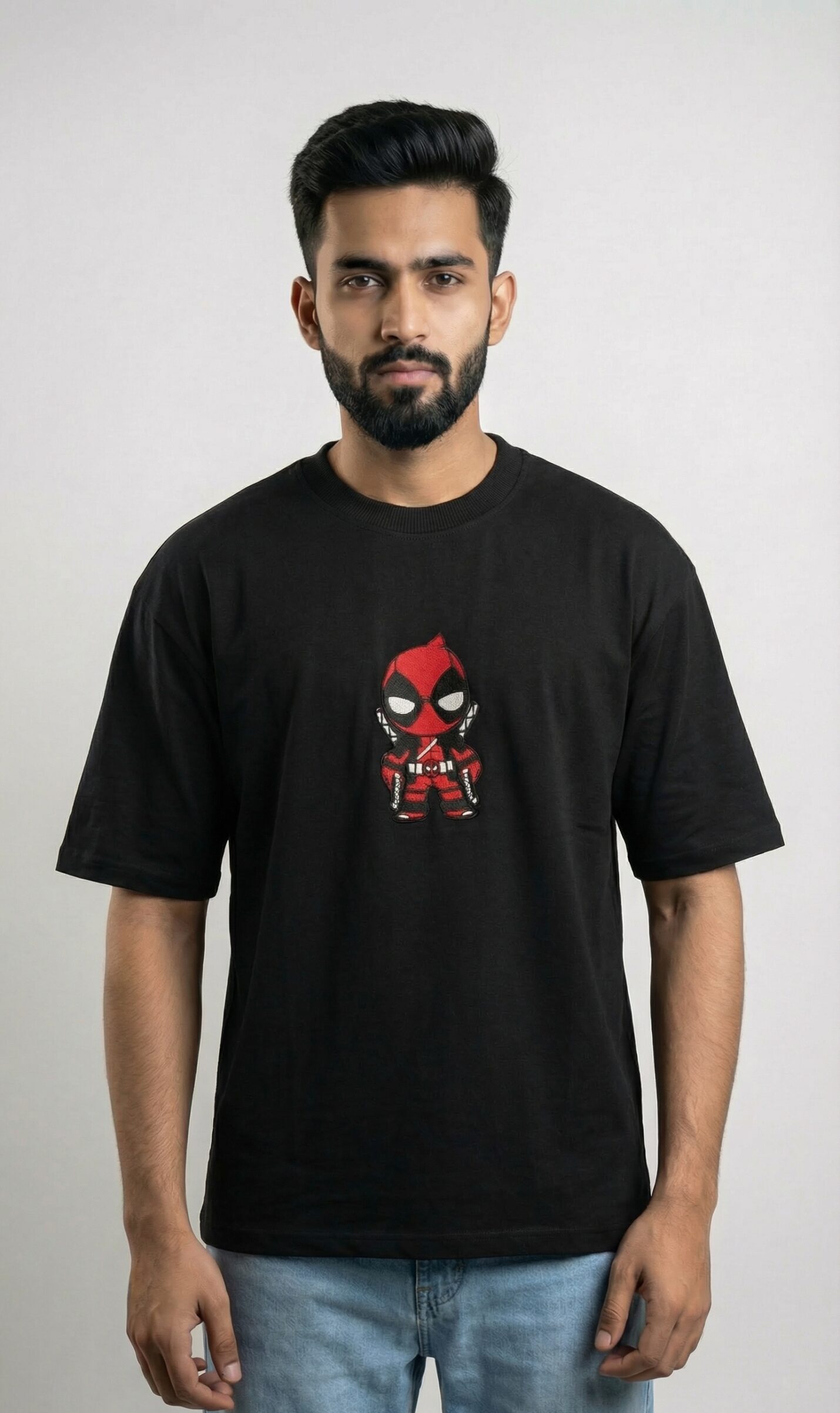 Derin Flex Comic Character Black T-Shirt