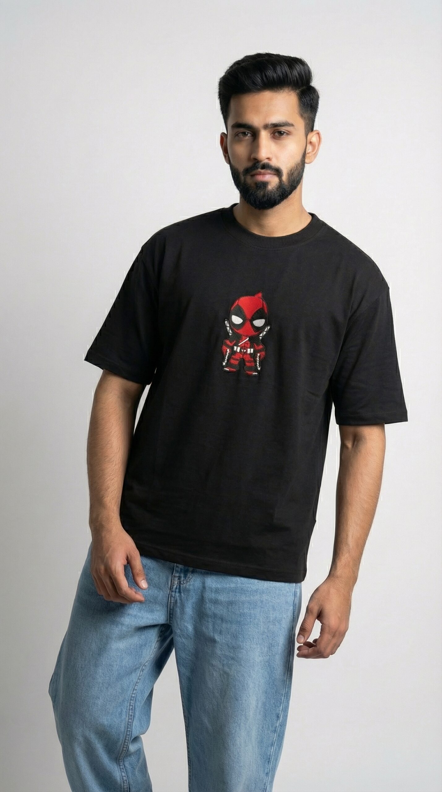 Derin Flex Comic Character Black T-Shirt - Image 3