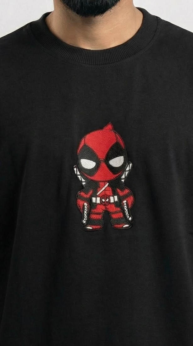 Derin Flex Comic Character Black T-Shirt - Image 6